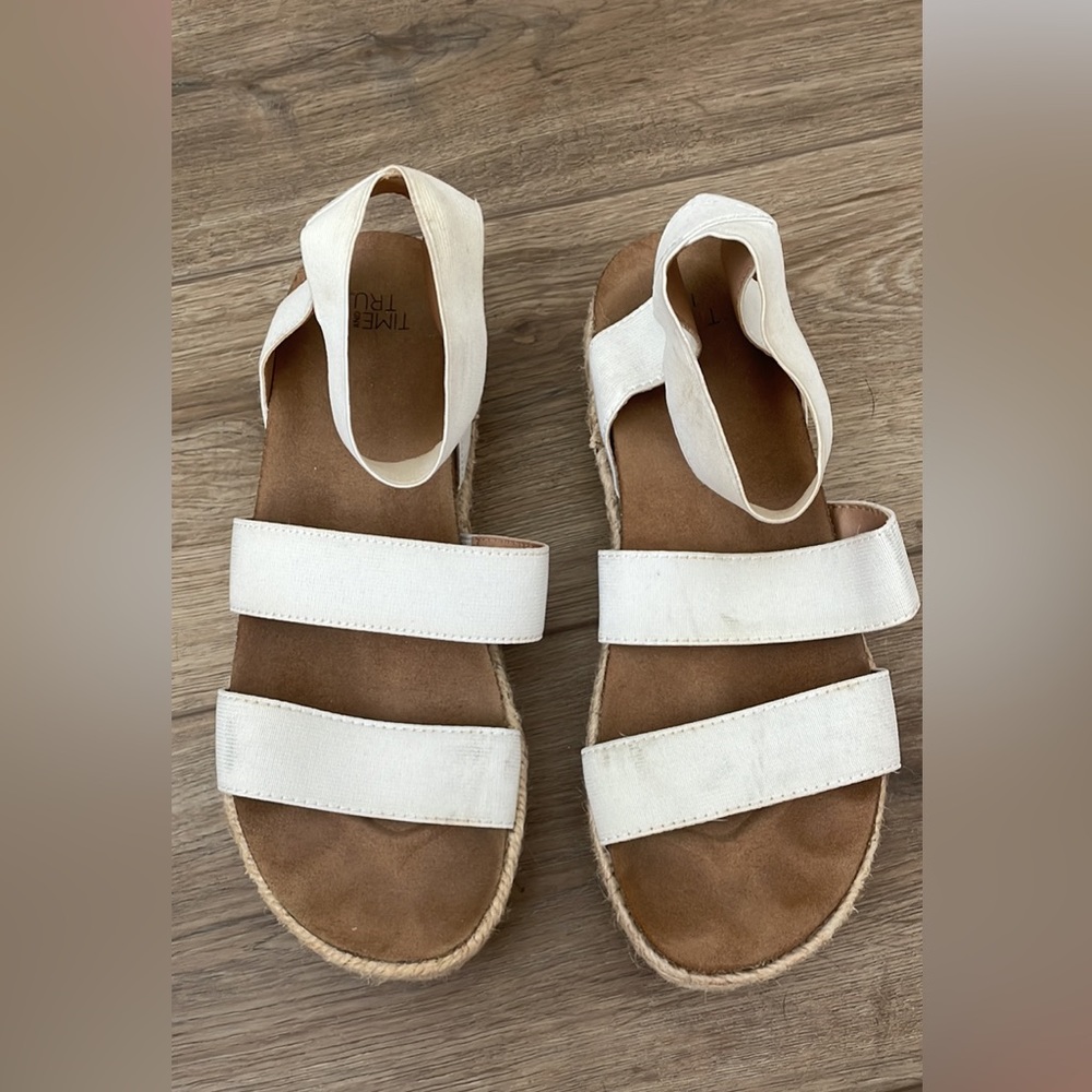 White platform sandals